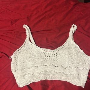 White crochet crop top